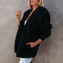 Load image into Gallery viewer, Hooded Plush Coat
