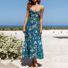 Load image into Gallery viewer, V-Neck Floarl Printed Vacation Maxi Dress