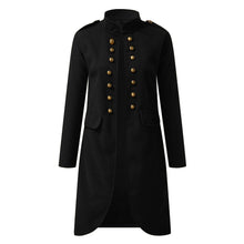 Load image into Gallery viewer, Elegant Solid Color Round Neck Long Sleeve Button Coat