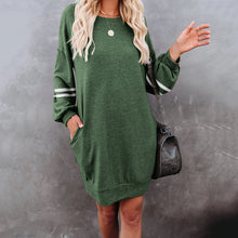 Load image into Gallery viewer, Long Sleeve Spliced Pullover T-shirt Dress