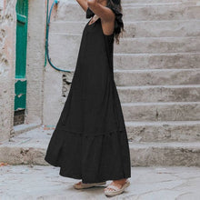Load image into Gallery viewer, Casual Solid Color Ruffle Hem Vacation Maxi Dress