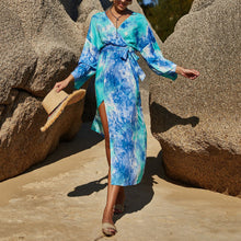 Load image into Gallery viewer, V Neck Tie-dye Printed Dress