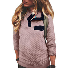Load image into Gallery viewer, High Collar Button Long Sleeve Sweatshirt