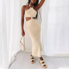 Load image into Gallery viewer, Sexy Halter Design Hollow Out Maxi Dress
