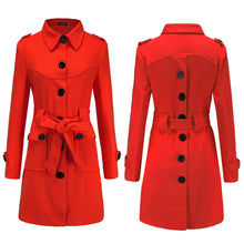 Load image into Gallery viewer, Fashion Slim Back Slit Woolen Coat