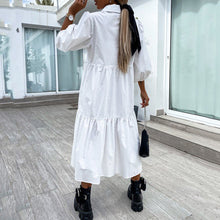 Load image into Gallery viewer, Simple Long Sleeve Lapel Shirt Dress