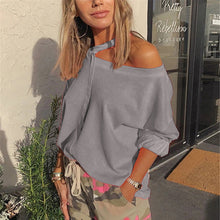 Load image into Gallery viewer, Fashion Cut Out Collar Top Sweatshirt