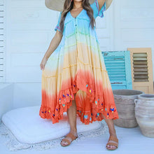 Load image into Gallery viewer, V-Neck Gradient Maxi Dress