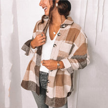 Load image into Gallery viewer, Fashion Plaid Shirt Woolen Coat
