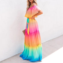 Load image into Gallery viewer, Gradient One-Shoulder Maxi Dress