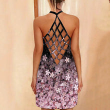 Load image into Gallery viewer, Sexy Printed Hollow Halterneck Mini Dress