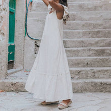 Load image into Gallery viewer, Casual Solid Color Ruffle Hem Vacation Maxi Dress