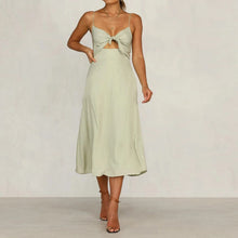 Load image into Gallery viewer, Solid Color Sling Sleeveless Dress