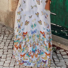 Load image into Gallery viewer, V-Neck Butterfly Floarl Print Dress