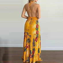 Load image into Gallery viewer, Floral Printed Backless Maxi Dress