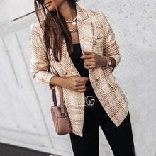 Load image into Gallery viewer, Classic Long Sleeved Plaid blazer Coat