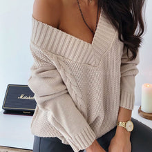 Load image into Gallery viewer, Sexy V-Neck Long Sleeve Sweater