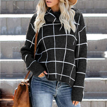 Load image into Gallery viewer, Turtleneck Pullover Plaid Sweater