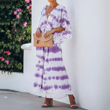 Load image into Gallery viewer, Casual V-Neck Tie-Dye Maxi Dress