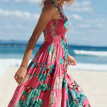 Load image into Gallery viewer, Elegant Sling Print Vacation Maxi Dress