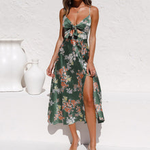 Load image into Gallery viewer, Floral Printed Bow Design Maxi Dress