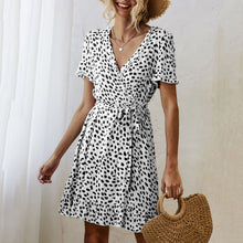 Load image into Gallery viewer, V-Neck Ruffle Print Dress