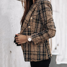 Load image into Gallery viewer, Classic Long Sleeved Plaid blazer Coat