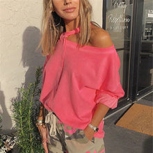 Load image into Gallery viewer, Fashion Cut Out Collar Top Sweatshirt