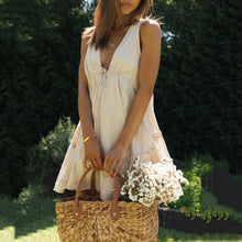 Load image into Gallery viewer, V-Neck Front And Back Drawstring Dress