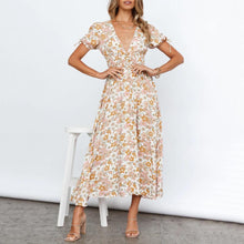 Load image into Gallery viewer, Chic Floarl Printed V-Neck Maxi Dress