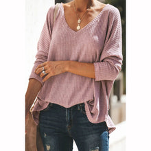 Load image into Gallery viewer, Solid Color V-neck Knitted Top
