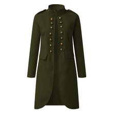 Load image into Gallery viewer, Elegant Solid Color Round Neck Long Sleeve Button Coat