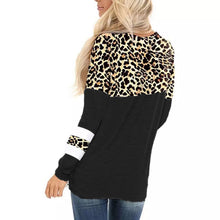 Load image into Gallery viewer, Leopard Print Round Neck Long Sleeve Top