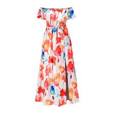 Load image into Gallery viewer, One-Shoulder Floral Bohemian Dress