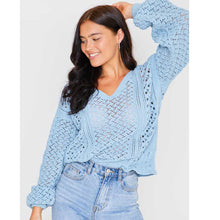 Load image into Gallery viewer, Solid Color V-neck Cutout Sweater
