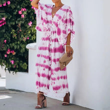 Load image into Gallery viewer, Casual V-Neck Tie-Dye Maxi Dress
