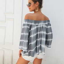 Load image into Gallery viewer, Tie-dye Printed One-shoulder Pullover Top