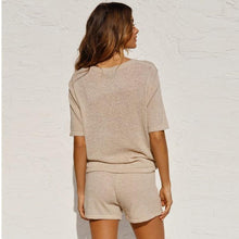Load image into Gallery viewer, Round Neck Short Sleeve Shorts Casual Look Set