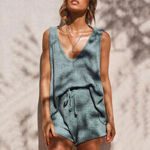 Load image into Gallery viewer, V-neck Vest Tether Loungewear Set