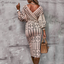 Load image into Gallery viewer, V-Neck Print Bodycon Dress