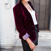 Load image into Gallery viewer, Slim Gold Velvet Blazer Coat