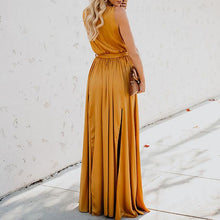 Load image into Gallery viewer, Boho Solid Color V Neck Maxi Dress