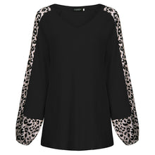 Load image into Gallery viewer, Leopard Print Stitching V-Neck Top