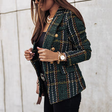 Load image into Gallery viewer, Classic Long Sleeved Plaid blazer Coat