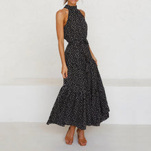 Load image into Gallery viewer, Sexy Halter Polk Dot Printed Maxi Dress