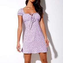 Load image into Gallery viewer, Fashion Slim Floral Short Sleeve Dress