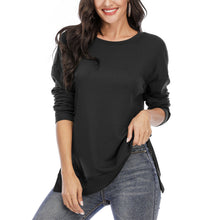 Load image into Gallery viewer, Solid Color Long Sleeve Split Top