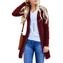 Load image into Gallery viewer, Solid Color Button Mid-Length Cardigan