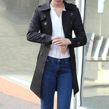 Load image into Gallery viewer, Slim-Fit Belted Mid-Length Coat