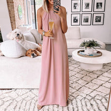 Load image into Gallery viewer, Elegant Halter Solid Color Maxi Dress